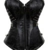 Corset Gothique En Tissu Brocarde Noir -Vêtements Gothiques Boutique 105 900