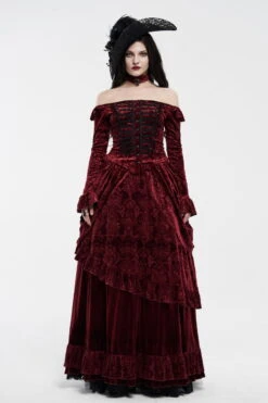 Jupe Victorienne Rouge PUNK RAVE 'blood Empera' -Vêtements Gothiques Boutique 11103201 900