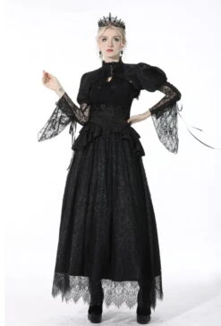 Longue Jupe Empire DARK IN LOVE 'Amalberta' -Vêtements Gothiques Boutique 1411 900