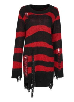 Pull Oversize PUNK RAVE 'red Moon' -Vêtements Gothiques Boutique 2608039064202503580502833 900