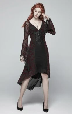 Robe Noire Et Rouge PUNK RAVE 'inkiria Blood' -Vêtements Gothiques Boutique 2608039064202503580505665 900