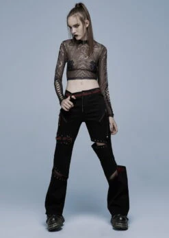 Pantalon Baggy PUNK RAVE 'Adallia' -Vêtements Gothiques Boutique 2608039064202503580514231 900