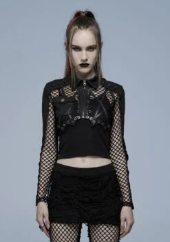 Veste Crop Top PUNK RAVE 'Geindra'