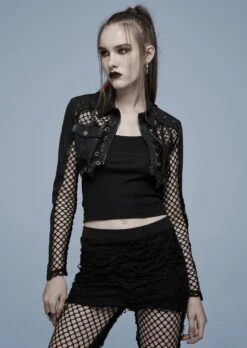 Veste Crop Top PUNK RAVE 'Geindra' -Vêtements Gothiques Boutique 2608039064202503580514540 900