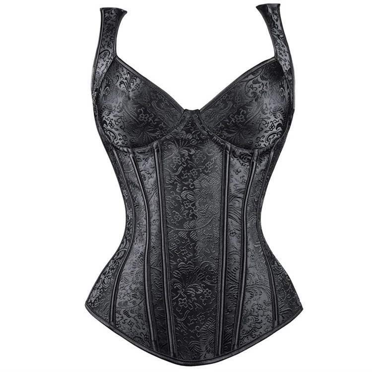 Bustier Gothique Brocarde Noir 3 Bustier Gothique Brocarde Noir