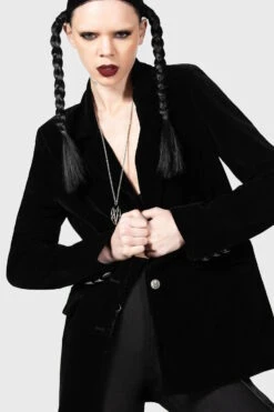 Blazer Velours KILLSTAR 'astaroth Boyfriend' -Vêtements Gothiques Boutique astaroth velvet boyfriend blazer w b 900