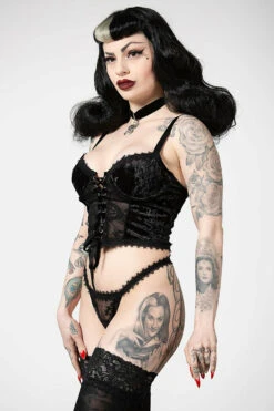 Guêpière KILLSTAR 'be Veiled' -Vêtements Gothiques Boutique be veiled lace basque b x1600 900