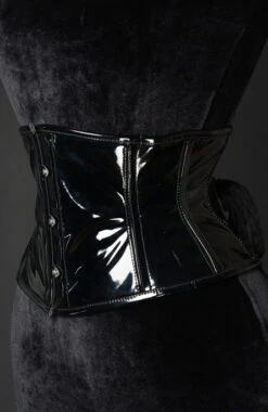 Serre-taille Gothique PVC Noir -Vêtements Gothiques Boutique black pvc waist cincher 2 900