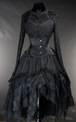 Jupe Gothique à Volants -Vêtements Gothiques Boutique black ruffle skirt bat blouse 1 3 900