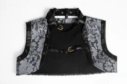 Corset Gothique Gris Et Sa Mini Cape -Vêtements Gothiques Boutique c03a gray 3