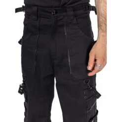 Pantalon Baggy POIZEN INDUSTRIES 'calix' -Vêtements Gothiques Boutique calix pants black chemical black 4 900