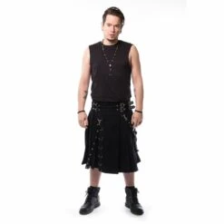 Kilt Noir POIZEN INDUSTRIES -Vêtements Gothiques Boutique callekiltmensblackchemicalblack420 900