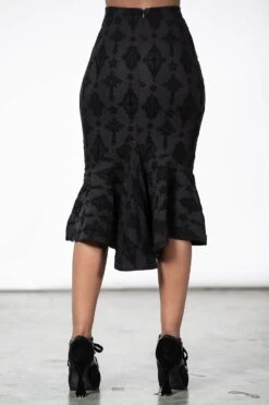 Jupe Gothique KILLSTAR 'candence' -Vêtements Gothiques Boutique candence flocked midi skirt w f x1600 900