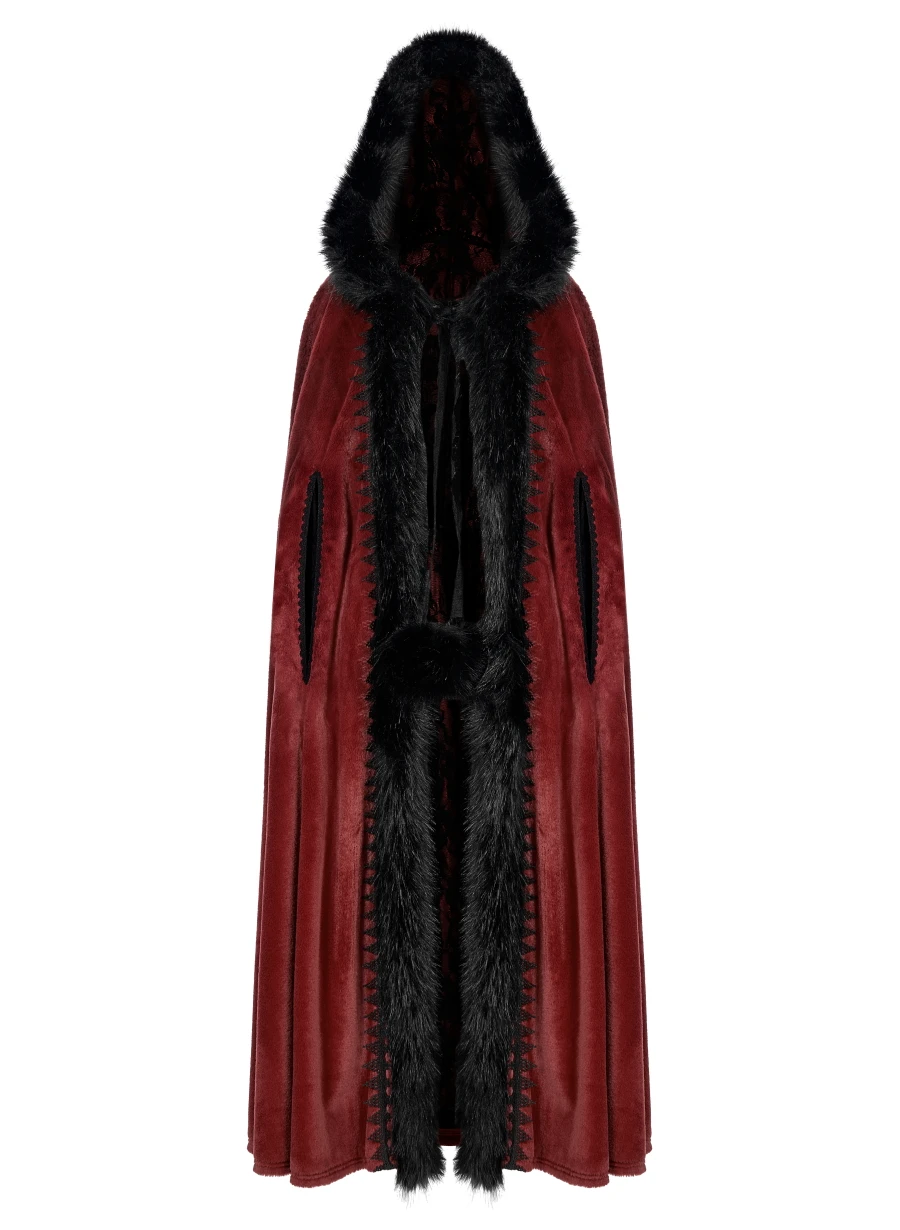 Longue Cape Femme PUNK RAVE 'lune Rousse' 7 Longue Cape Femme PUNK RAVE 'lune Rousse' – Image 5