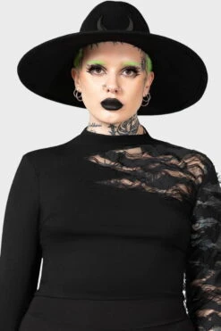 Chapeau Gothique Type Sorcière KILLSTAR -Vêtements Gothiques Boutique crescent fedora hat w c x1600 900
