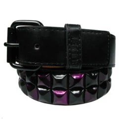 Ceinture Clous Pyramide Noir Et Violet
