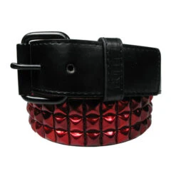 Ceinture Gothique Clous Pyramides Rouges