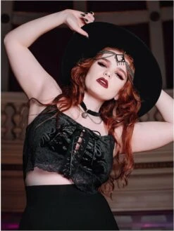 Top KILLSTAR 'dark Dahlia' -Vêtements Gothiques Boutique dark dahlia vest top 1 900