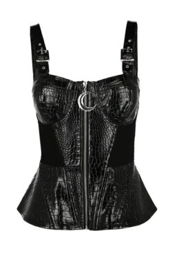 Bustier RESTYLE 'alligator Basquine' -Vêtements Gothiques Boutique eng pl black gothic corset alligator basquine top 2042 1 900