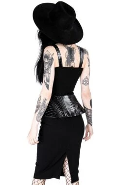 Bustier RESTYLE 'alligator Basquine' -Vêtements Gothiques Boutique eng pl black gothic corset alligator basquine top 2042 9 900