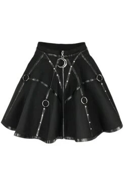 Jupe RESTYLE 'black Circle Moon' -Vêtements Gothiques Boutique eng pl gothic black short moon mistress skirt 2052 1 900