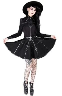 Jupe RESTYLE 'black Circle Moon' -Vêtements Gothiques Boutique eng pl gothic black short moon mistress skirt 2052 3 900