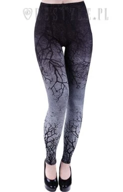 Leggings RESTYLE 'dark Forest' -Vêtements Gothiques Boutique eng pl ombre leggings tree gradient trousers gray branches 1462 3 900