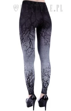 Leggings RESTYLE 'dark Forest' -Vêtements Gothiques Boutique eng pl ombre leggings tree gradient trousers gray branches 1462 41 900