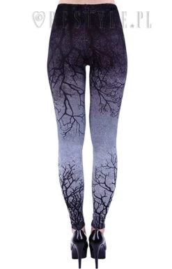 Leggings RESTYLE 'dark Forest' -Vêtements Gothiques Boutique eng pl ombre leggings tree gradient trousers gray branches 1462 8 900