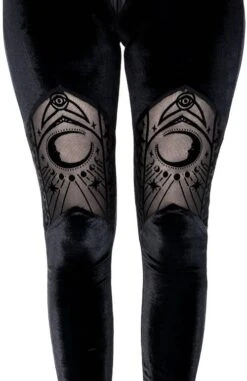 Leggings Velours RESTYLE 'moon' -Vêtements Gothiques Boutique eng pl velvet mesh leggings cathedral crescent moons 2178 2 900