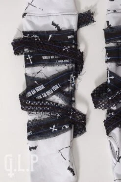 Paire De Mitaines Gothiques Noire Et Blanche G.L.P -Vêtements Gothiques Boutique f2105e43dfe71502