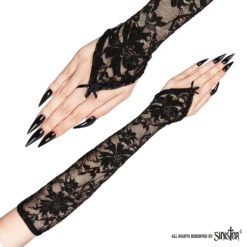 Mitaines Gothiques SINISTER En Dentelle -Vêtements Gothiques Boutique g064 lacegothicglovesbysinister 02 900