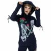 Veste Zippée VIXXSIN 'Garden Skull' 1 Veste Zippée VIXXSIN 'Garden Skull' -Vêtements Gothiques Boutique garden skull hood black vixxsin 11 900