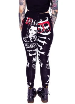 Leggings HEARTLESS Mercredi Addams 11 Leggings HEARTLESS Mercredi Addams -Vêtements Gothiques Boutique heartless b craft leggings black white 2 900