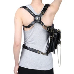 Sacoche Gothique Multi-positions En Simili Cuir -Vêtements Gothiques Boutique hg061 2 1 900