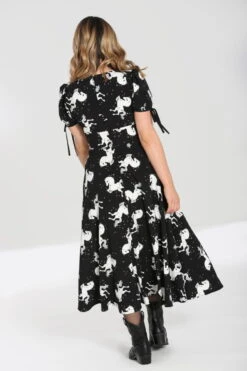 Longue Robe HELL BUNNY 'Sullivan' -Vêtements Gothiques Boutique hlb40305 sullivan maxi dress blk wht 02 900