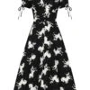 Longue Robe HELL BUNNY 'Sullivan' -Vêtements Gothiques Boutique hlb40305z sullivan maxi dress blk wht 10 900