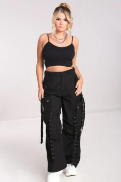 Pantalon Baggy Femme HELL BUNNY 'Kraken' -Vêtements Gothiques Boutique hlb50237 kraken trousers blk 04 900