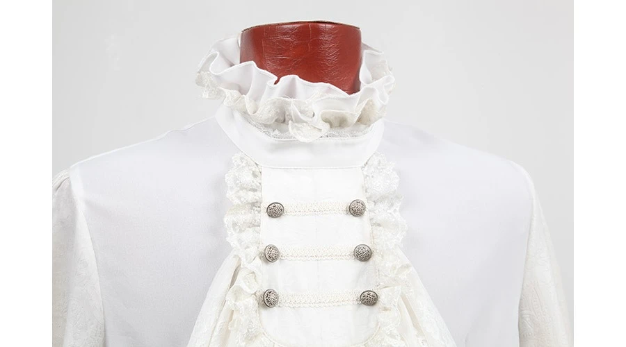 Chemise Gothique Blanche à Jabot PUNK RAVE 7 Chemise Gothique Blanche à Jabot PUNK RAVE – Image 5