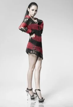 Haut Noir Et Rouge PUNK RAVE 'apocalypse 2022' -Vêtements Gothiques Boutique img 4503 900