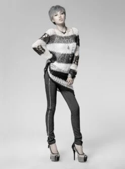 Haut Noir Et Blanc PUNK RAVE 'apocalypse 2022' -Vêtements Gothiques Boutique img 4781 900