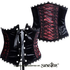 Serre-taille Gothique Noir Et Rouge SINISTER