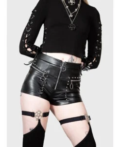 Short Cuir Vegan KILLSTAR 'leigh' -Vêtements Gothiques Boutique leigh 58 900