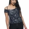 Haut KILLSTAR 'lulu Bardot Top' -Vêtements Gothiques Boutique lulu bardot top b x1600 900