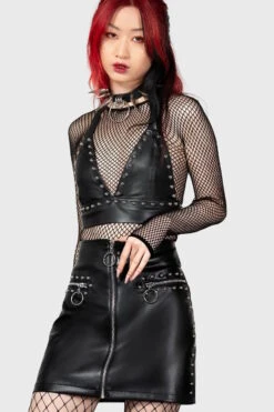 Jupe Cuir Vegan KILLSTAR 'madrigal' -Vêtements Gothiques Boutique madrigal mini skirt w d 900