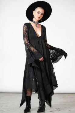 Robe Noire KILLSTAR 'Misty Night' -Vêtements Gothiques Boutique misty night maxi dress w b x1600 900
