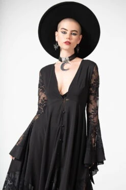 Robe Noire KILLSTAR 'Misty Night' -Vêtements Gothiques Boutique misty night maxi dress w d x1600 900