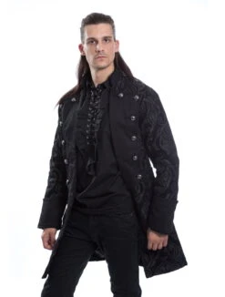 Manteau POIZEN INDUSTRIES 'monarch' -Vêtements Gothiques Boutique monarch coat mens black brocade poizen industries 365 900