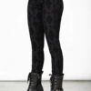 Pantalon KILLSTAR 'Nora' 1 Pantalon KILLSTAR 'Nora' -Vêtements Gothiques Boutique nora flocked trousers w b x1600 900