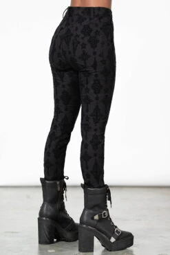 Pantalon KILLSTAR 'Nora' -Vêtements Gothiques Boutique nora flocked trousers w c x1600 900